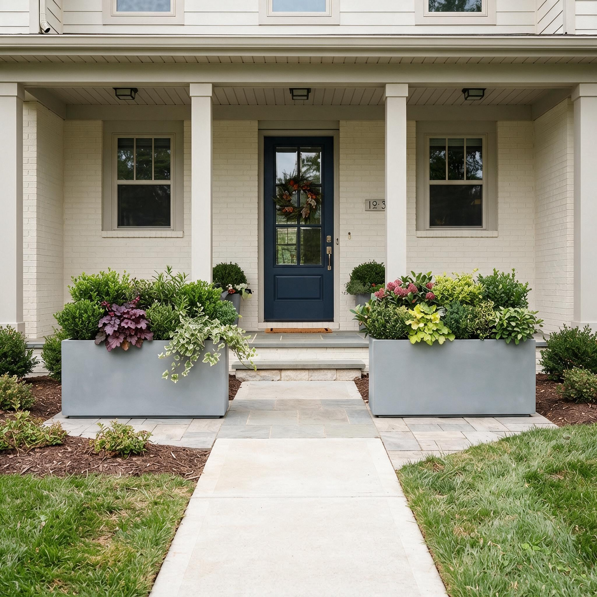 The Welcome Pair – Classic Aluminum Rectangular Planters (Set of 2)