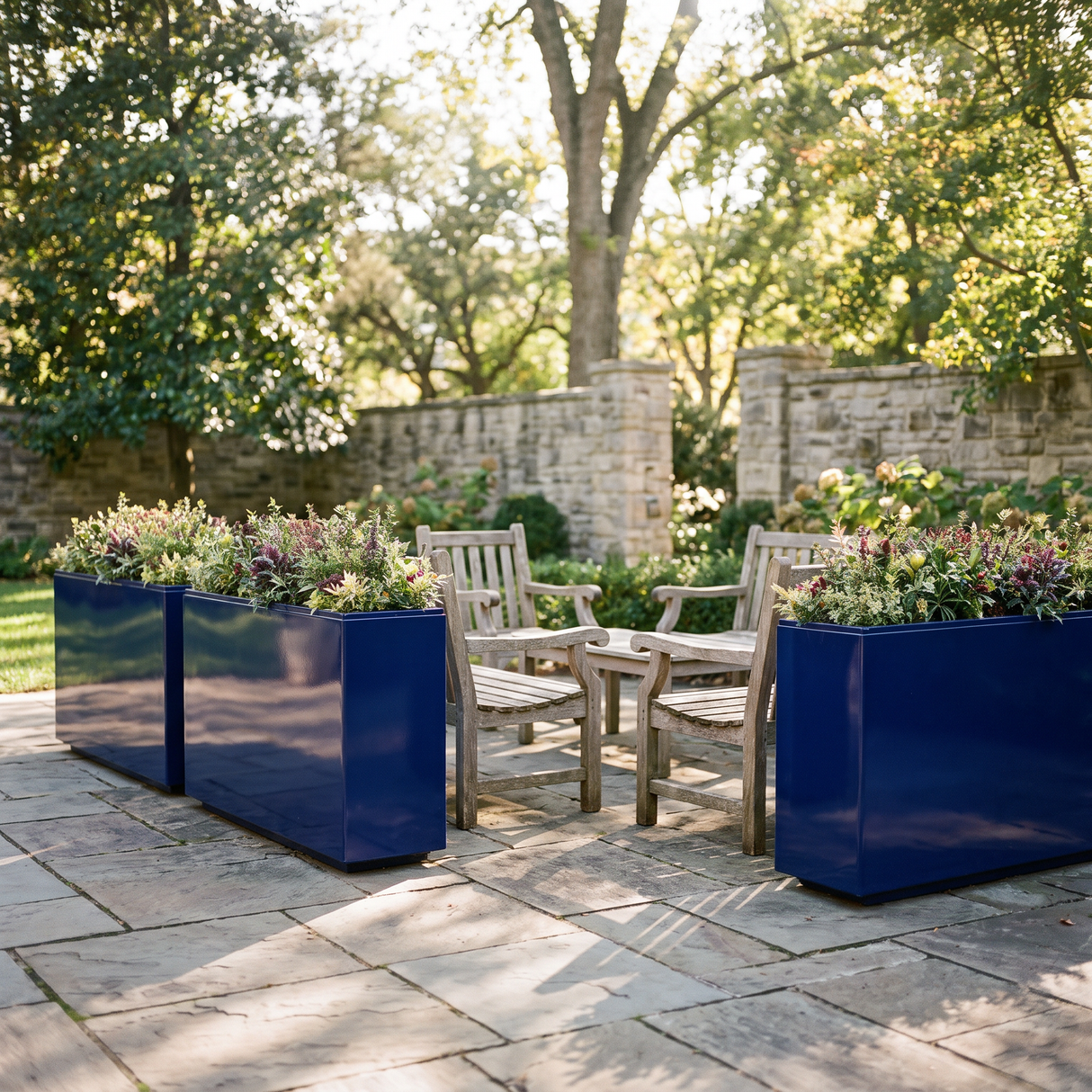 The Patio Trio – Aluminum Rectangular Planters (Set of 3)