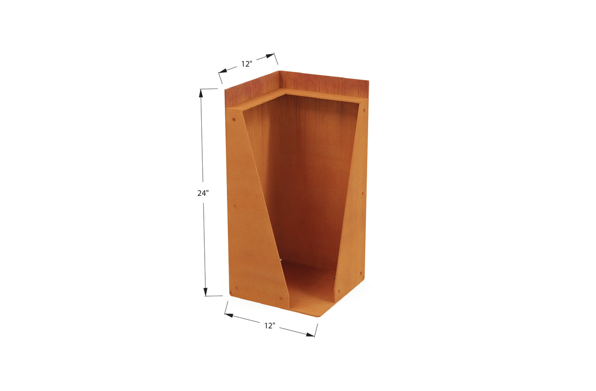 Corten Steel Tall Corner Edging - 12" to 24" H