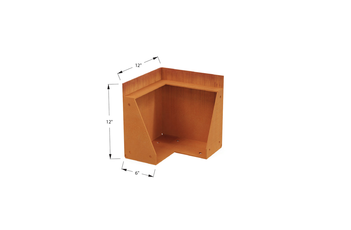 Corten Steel Tall Corner Edging - 12" to 24" H