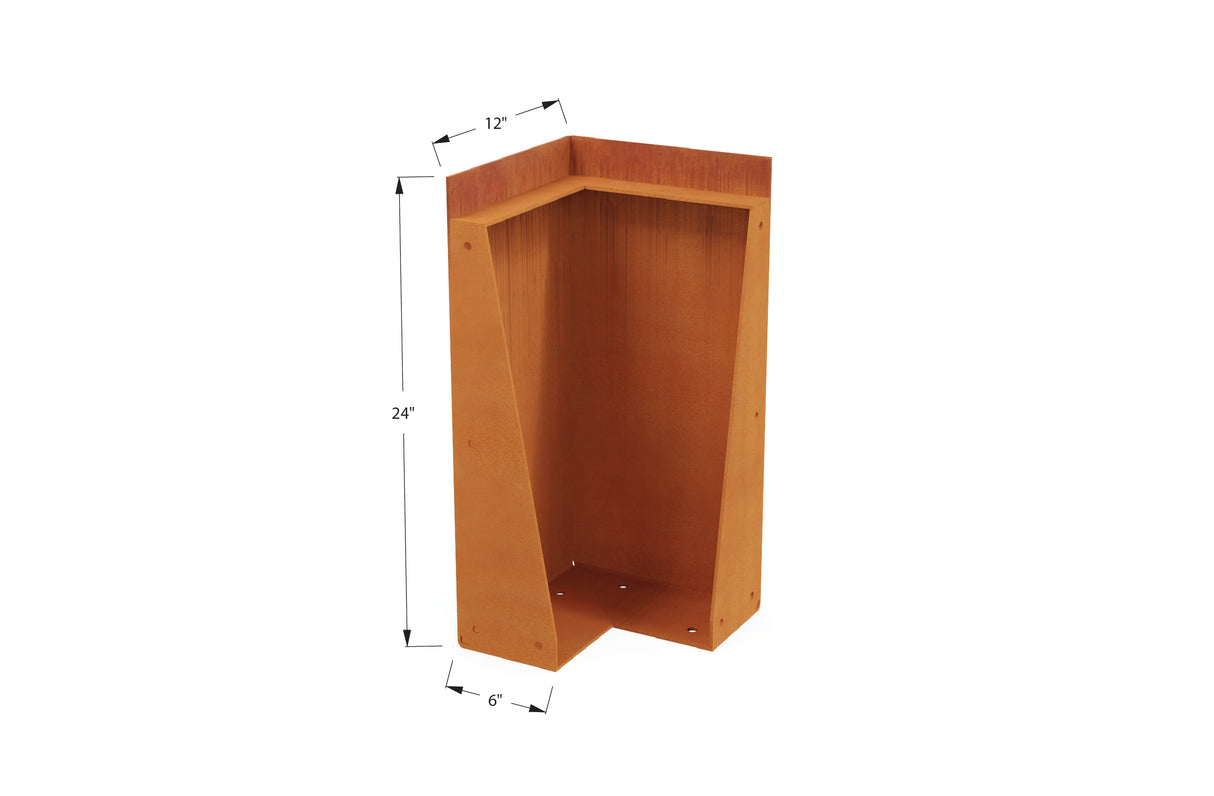 Corten Steel Tall Corner Edging - 12" to 24" H