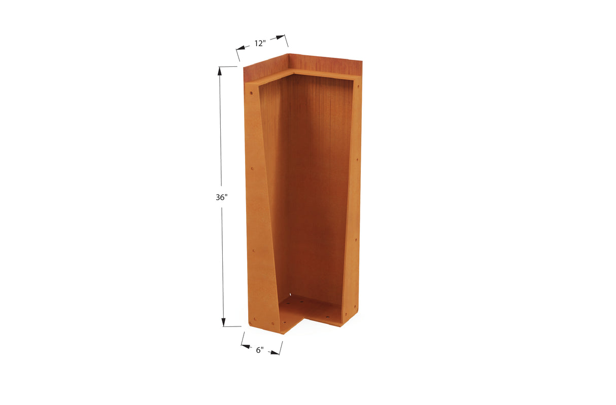 Corten Steel Tall Corner Edging - 30" to 36" H