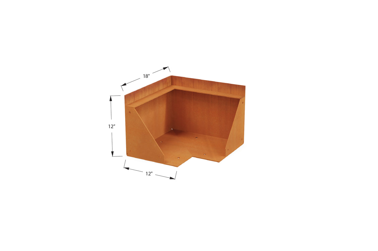 Corten Steel Tall Corner Edging - 12" to 24" H