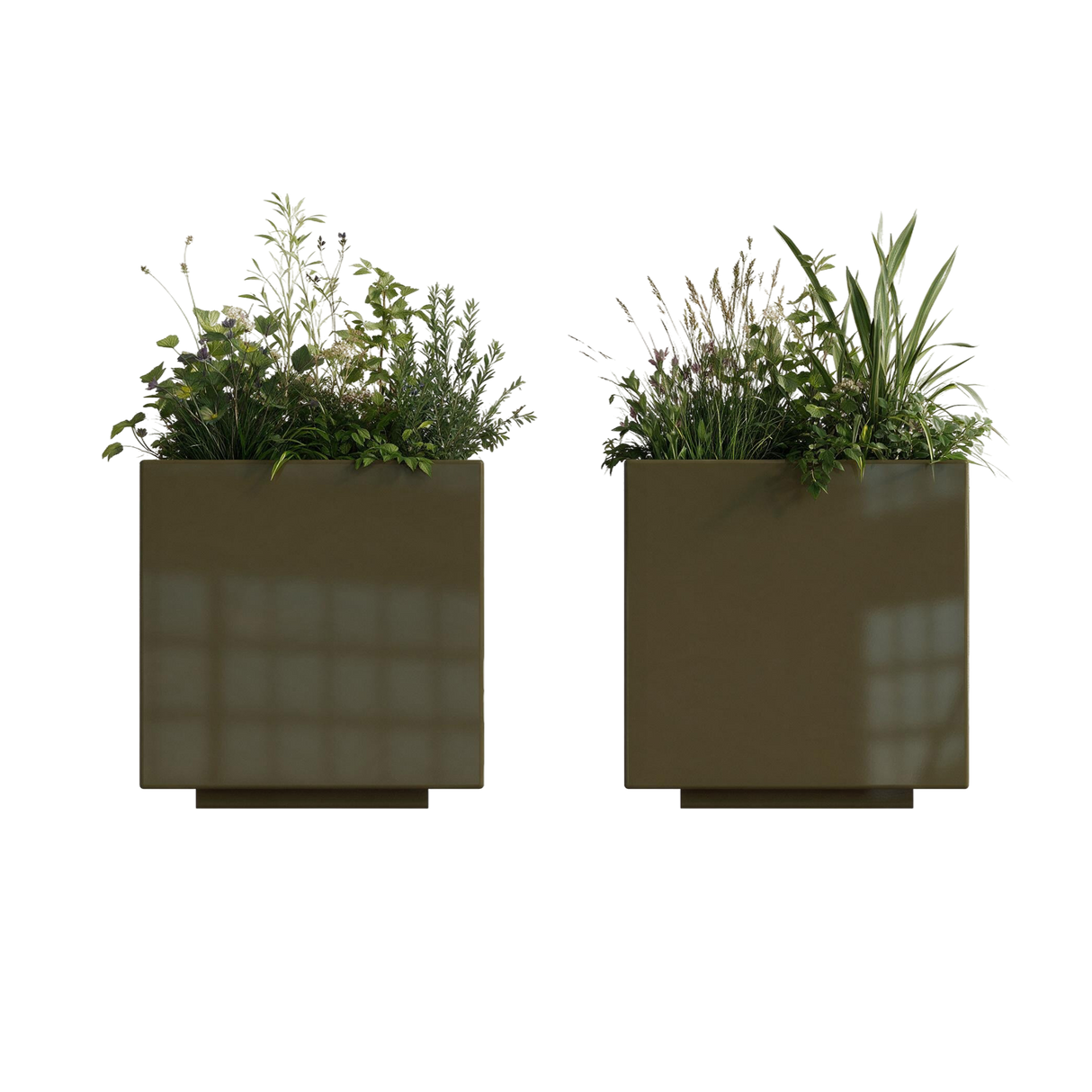 The Welcome Pair – Classic Aluminum Cube Planters (Set of 2)