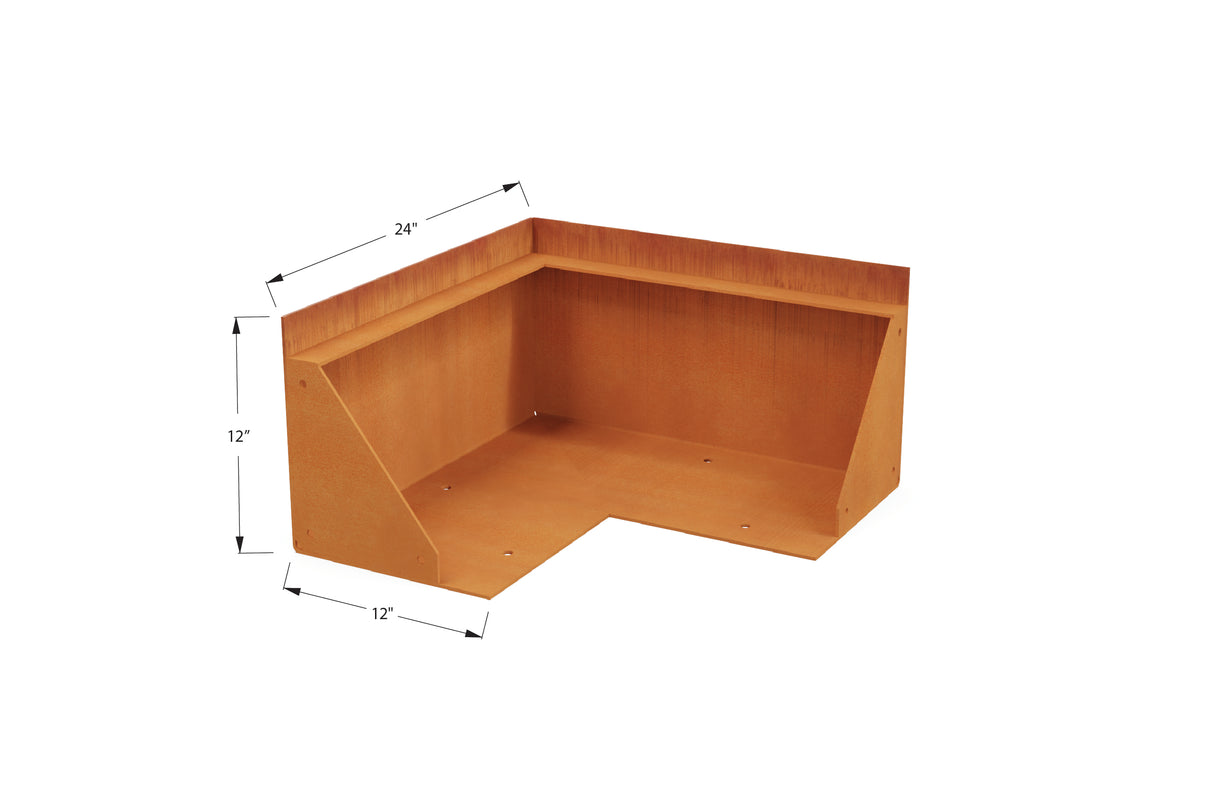 Corten Steel Tall Corner Edging - 12" to 24" H