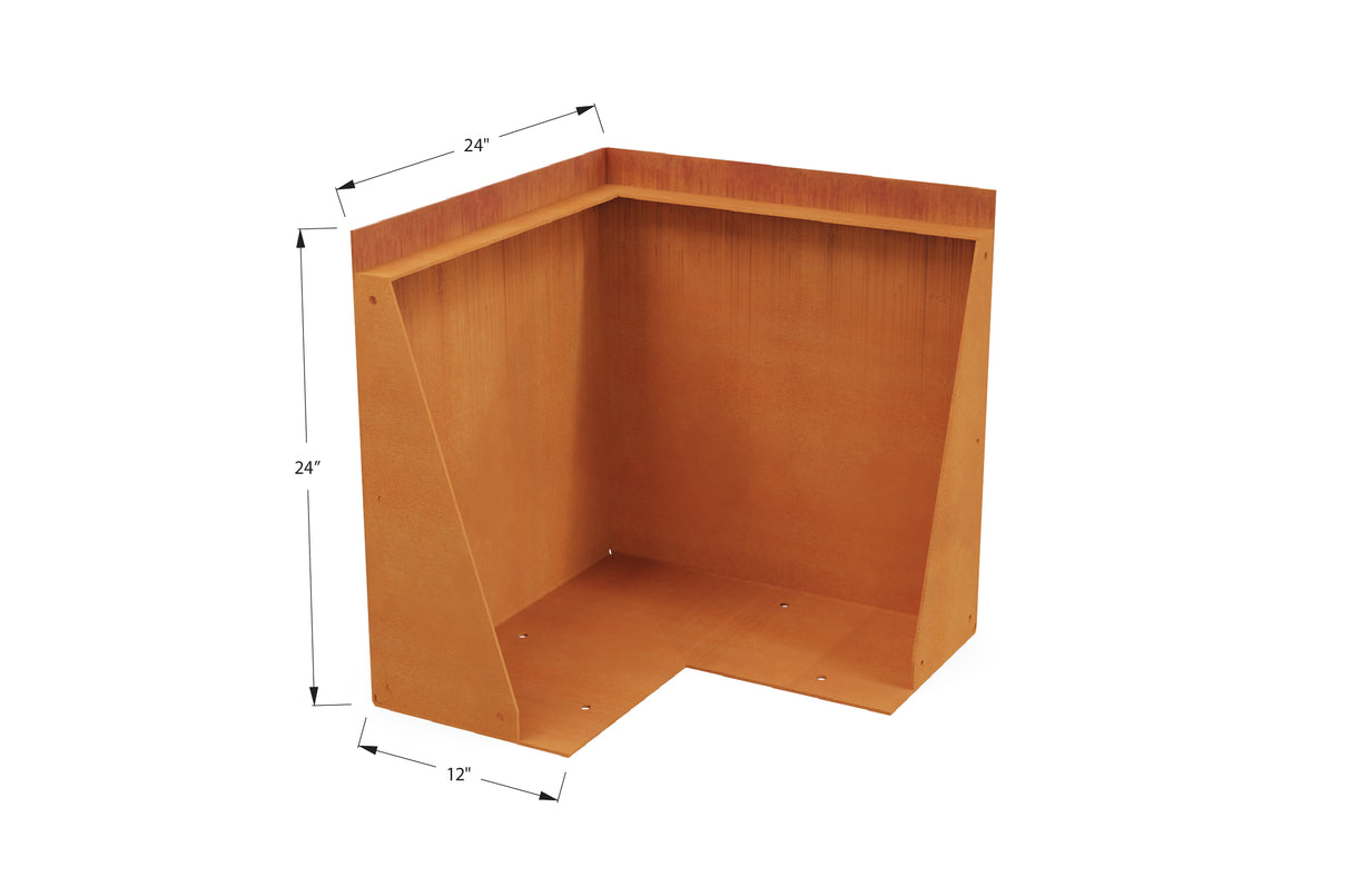 Corten Steel Tall Corner Edging - 12" to 24" H