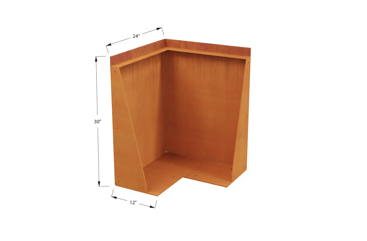 Corten Steel Tall Corner Edging - 30" to 36" H