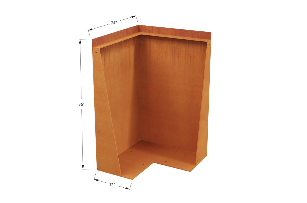 Corten Steel Tall Corner Edging - 30" to 36" H
