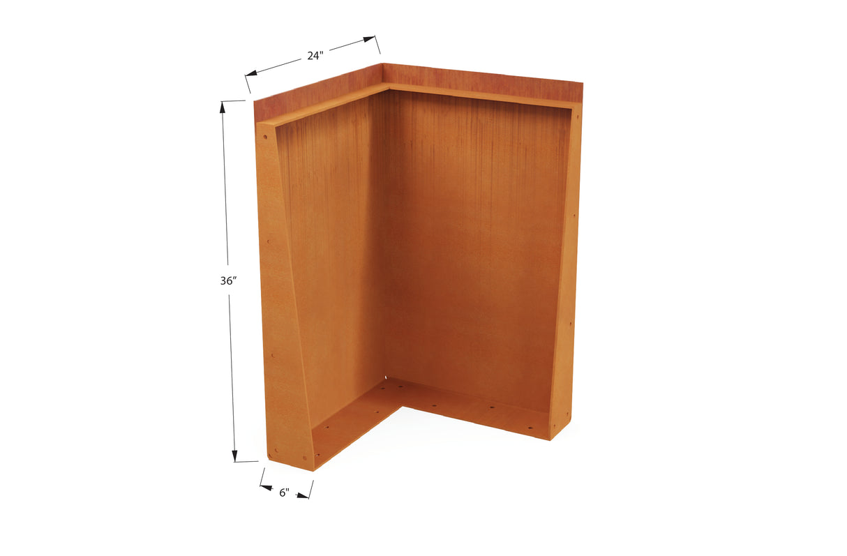 Corten Steel Tall Corner Edging - 30" to 36" H