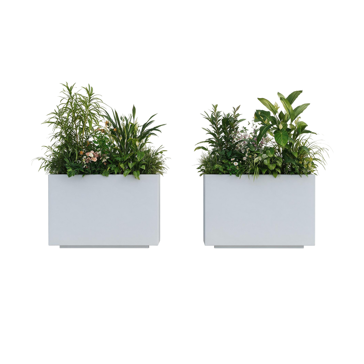 The Welcome Pair – Classic Aluminum Rectangular Planters (Set of 2)
