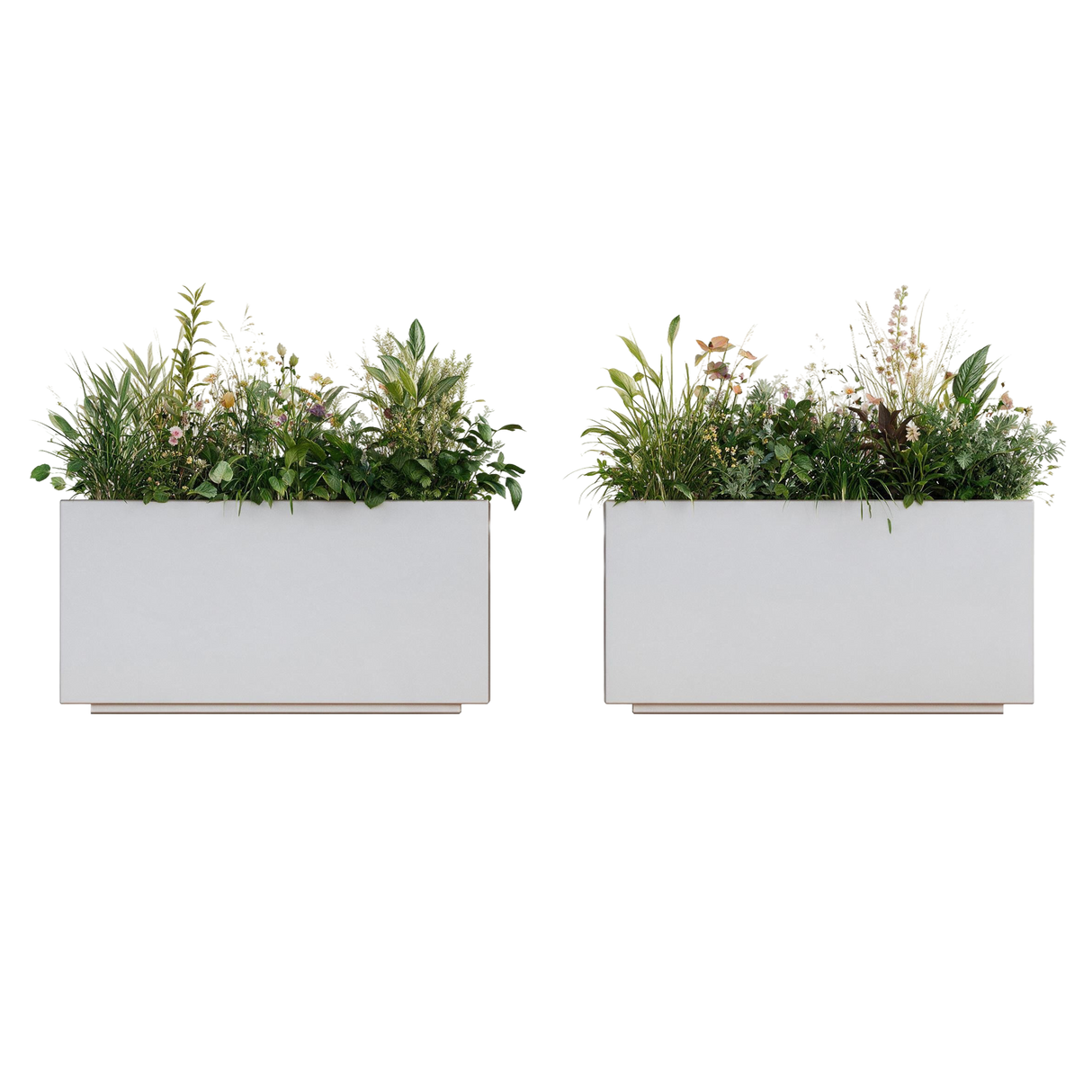 The Welcome Pair – Classic Aluminum Rectangular Planters (Set of 2)