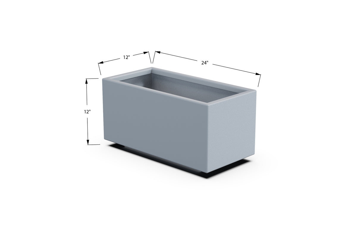 Aluminum Rectangular Planter – 12" to 20" H