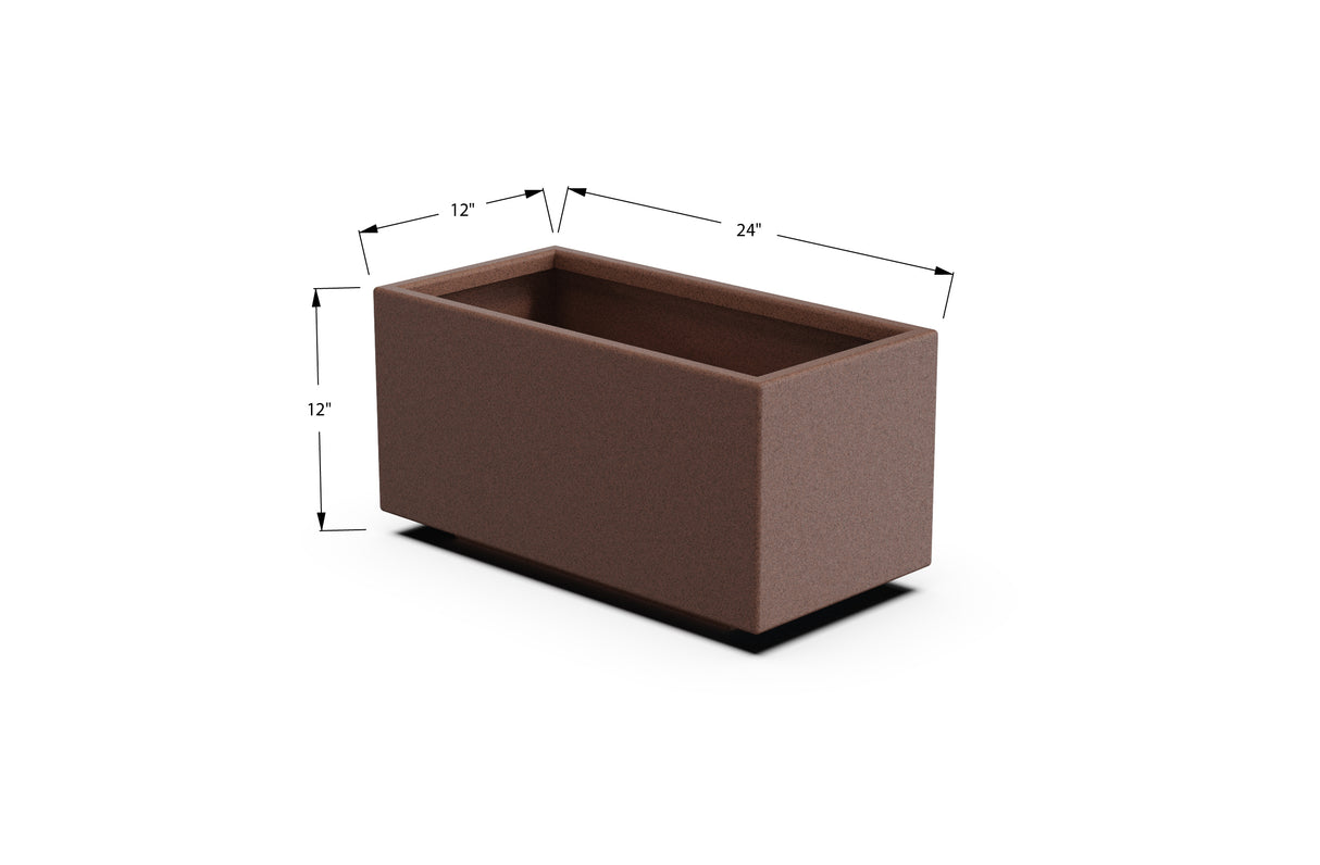 Aluminum Rectangular Planter – 12" to 20" H