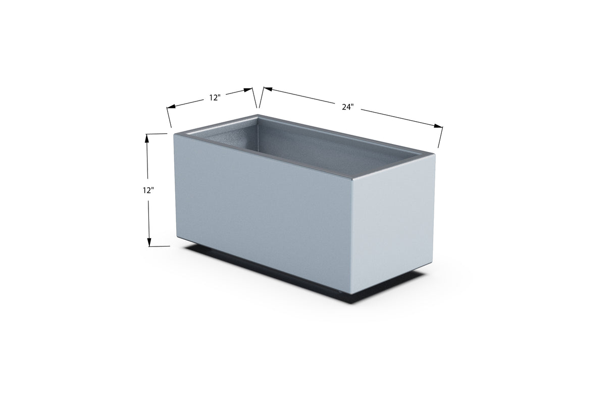 Aluminum Rectangular Planter – 12" to 20" H