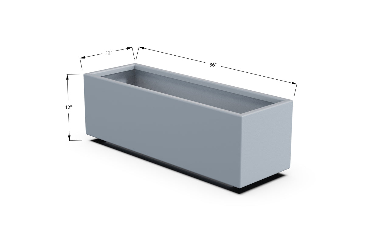 Aluminum Rectangular Planter – 12" to 20" H