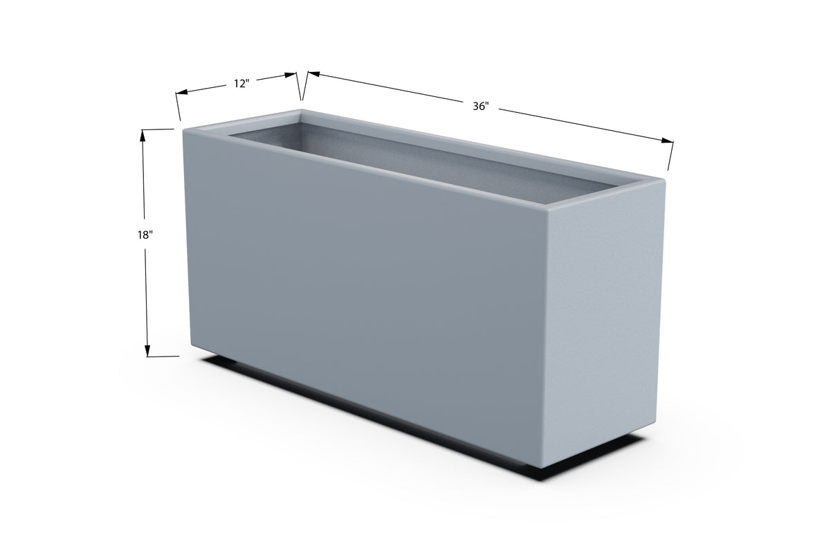 Aluminum Rectangular Planter – 12" to 20" H