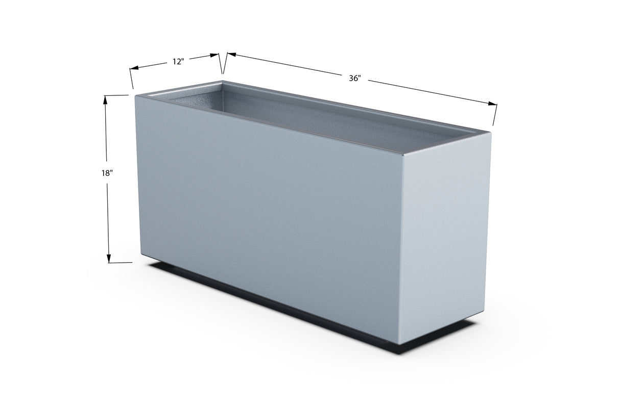 Aluminum Rectangular Planter – 12" to 20" H