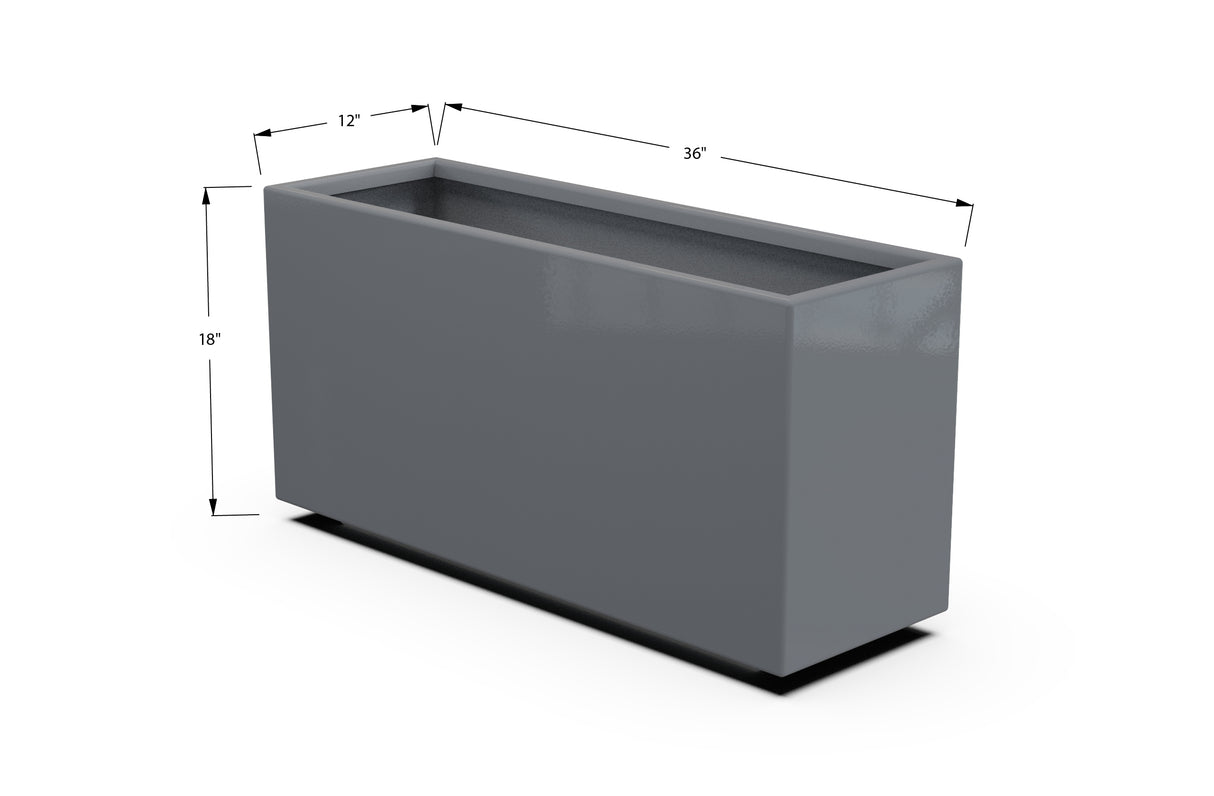 Aluminum Rectangular Planter – 12" to 20" H