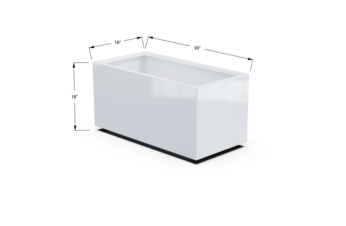 Aluminum Rectangular Planter – 12" to 20" H