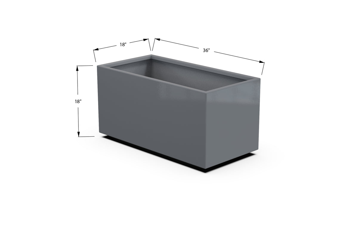 Aluminum Rectangular Planter – 12" to 20" H