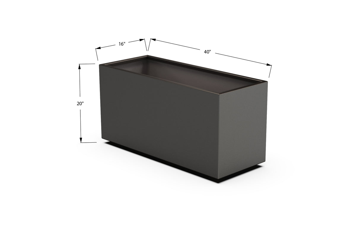 Aluminum Rectangular Planter – 12" to 20" H