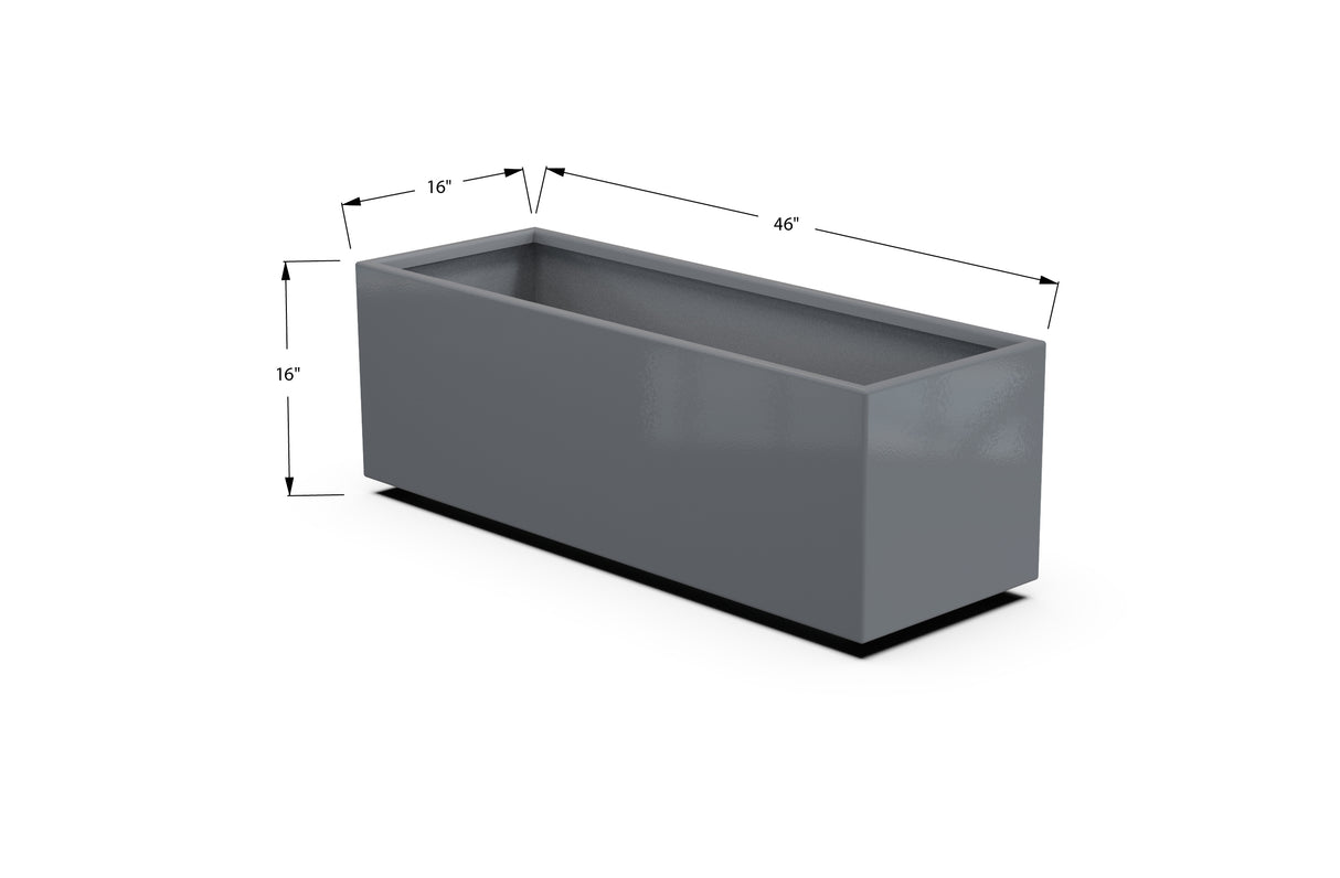 Aluminum Rectangular Planter – 12" to 20" H