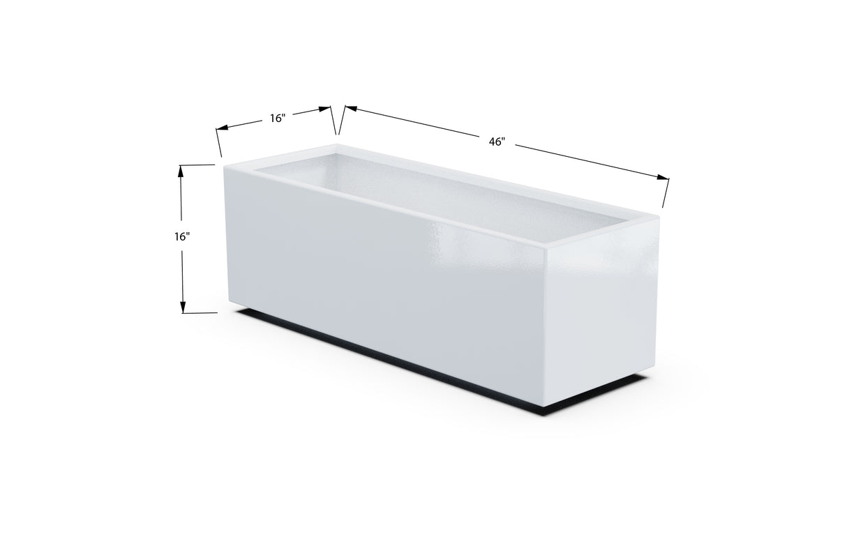 Aluminum Rectangular Planter – 12" to 20" H