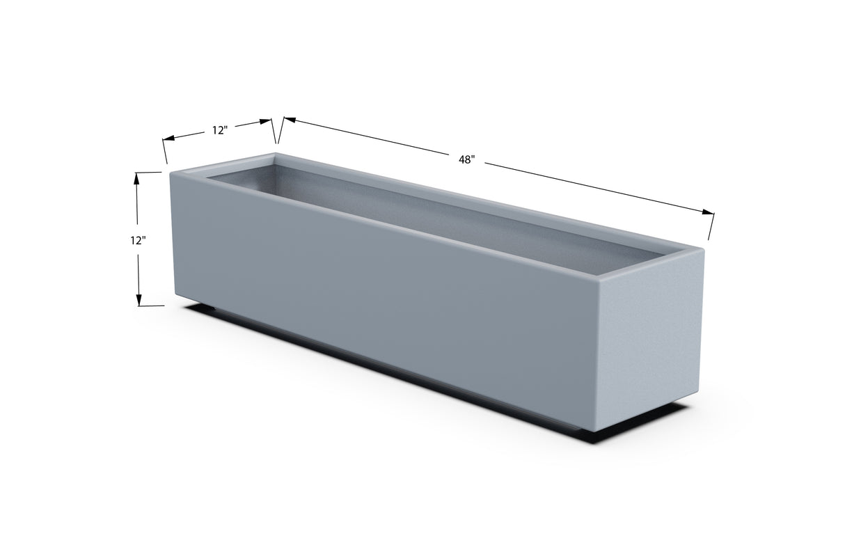 Aluminum Rectangular Planter – 12" to 20" H