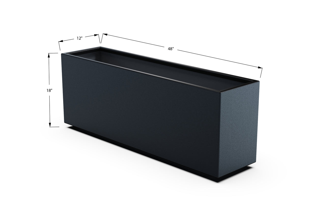 Aluminum Rectangular Planter – 12" to 20" H