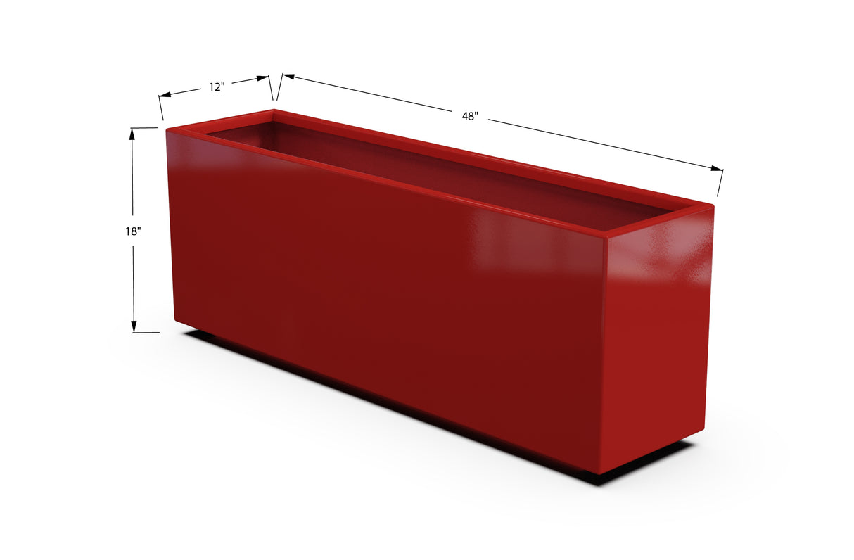 Aluminum Rectangular Planter – 12" to 20" H