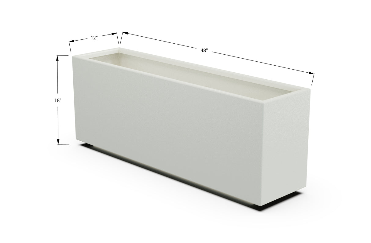 Aluminum Rectangular Planter – 12" to 20" H
