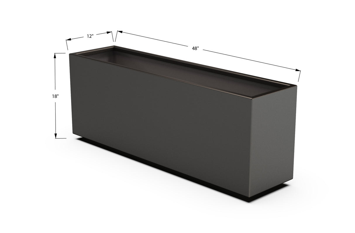 Aluminum Rectangular Planter – 12" to 20" H