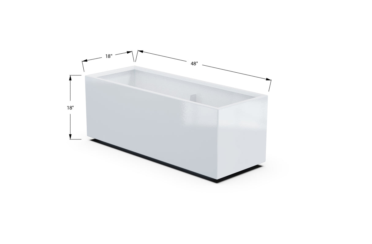 Aluminum Rectangular Planter – 12" to 20" H