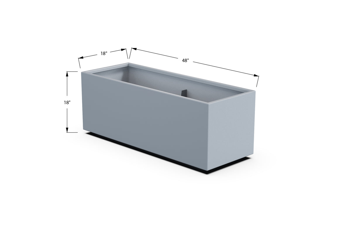 Aluminum Rectangular Planter – 12" to 20" H