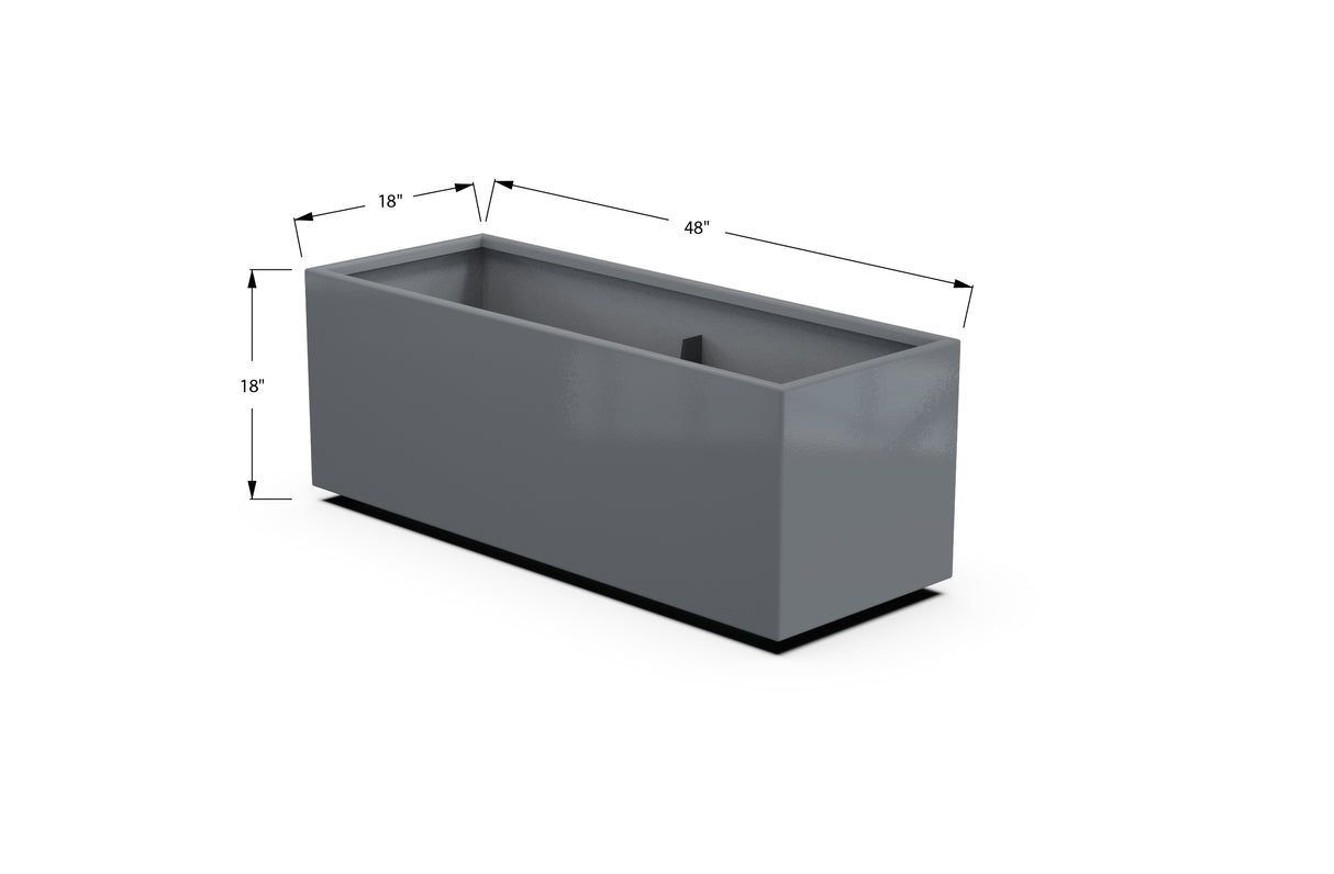 Aluminum Rectangular Planter – 12" to 20" H