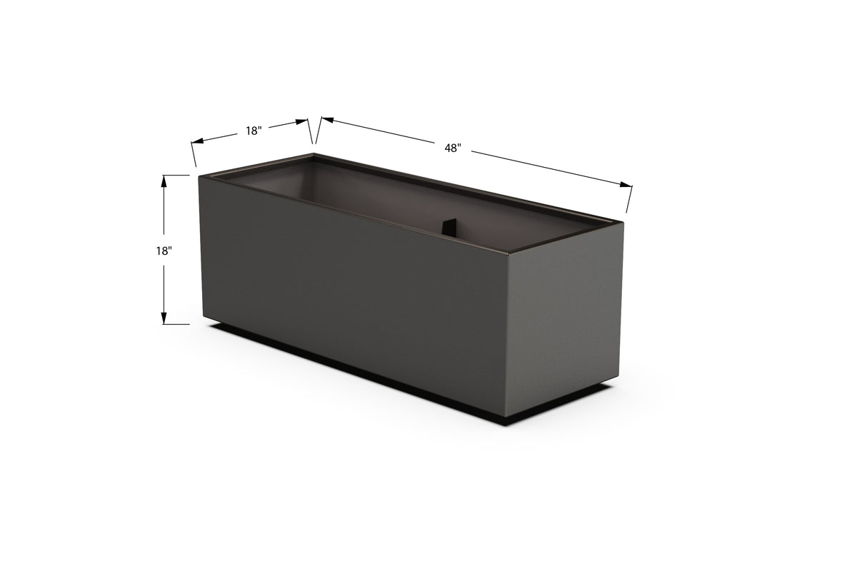 Aluminum Rectangular Planter – 12" to 20" H
