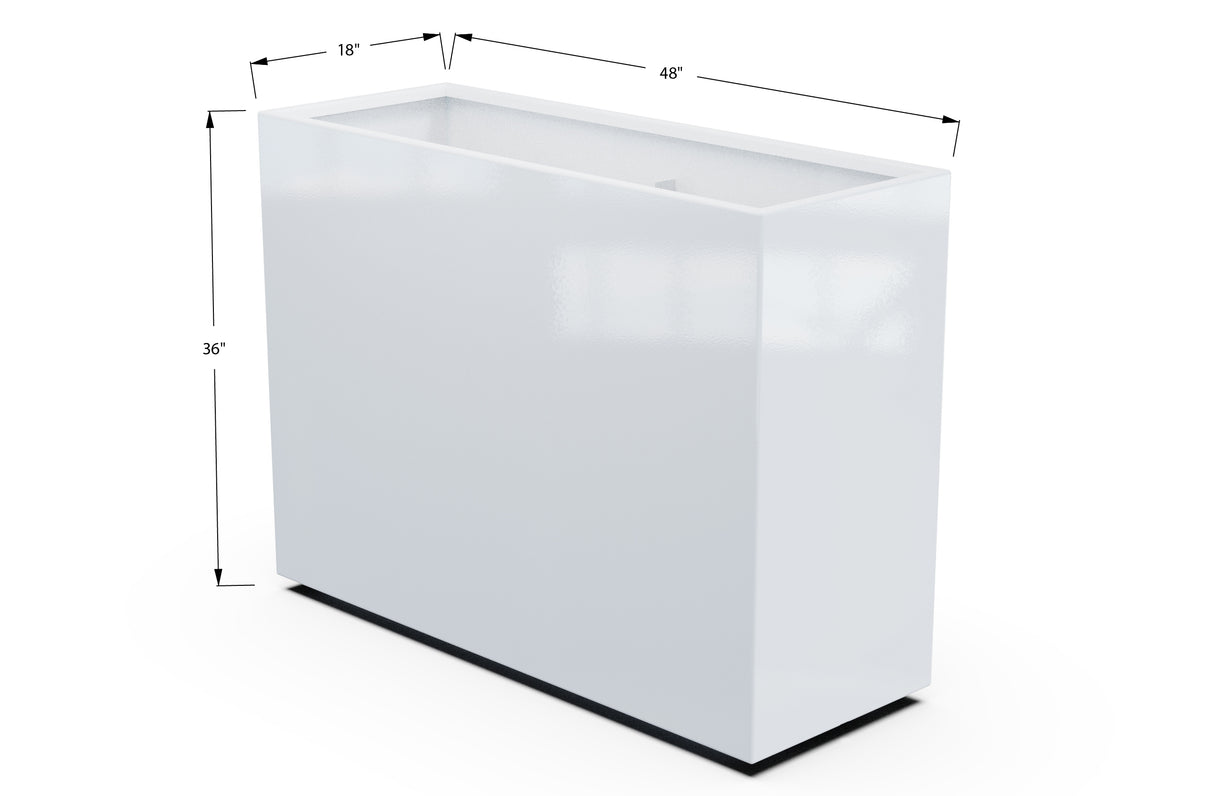 Aluminum Rectangular Planter – 36" H
