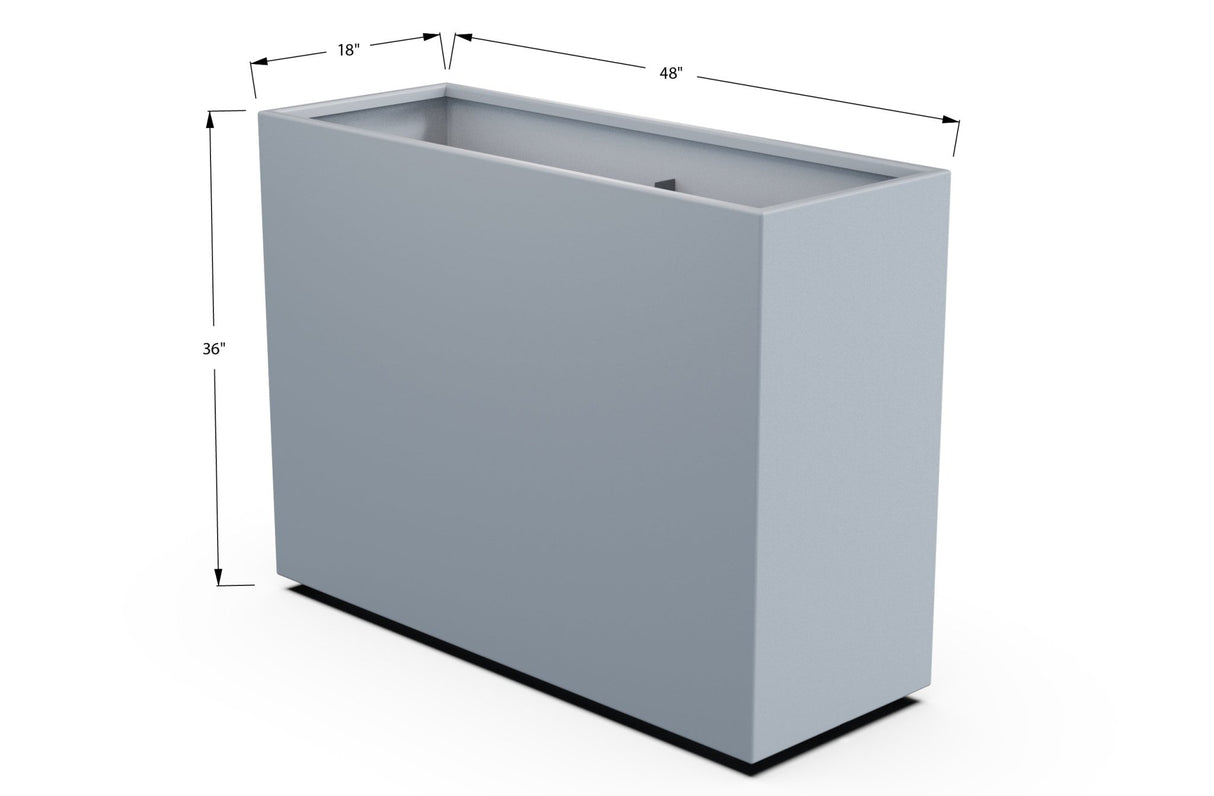 Aluminum Rectangular Planter – 36" Height - Plantercraft