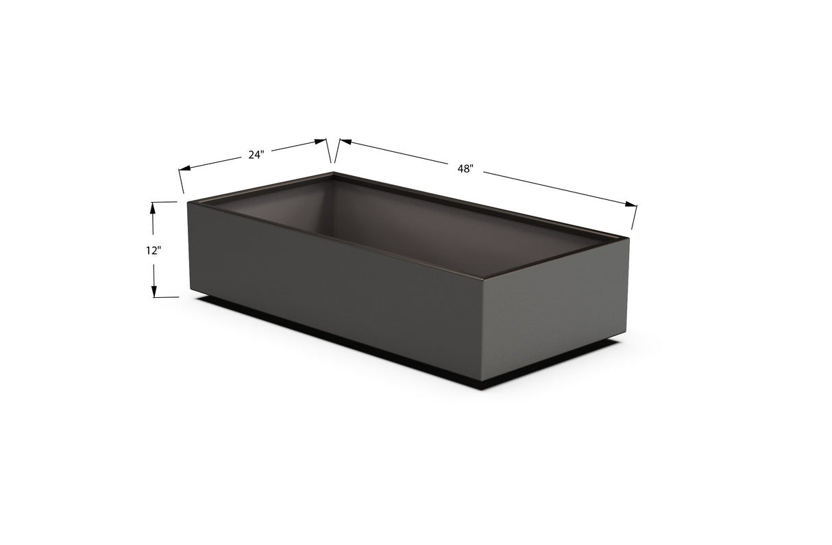 Aluminum Rectangular Planter – 12" to 20" H