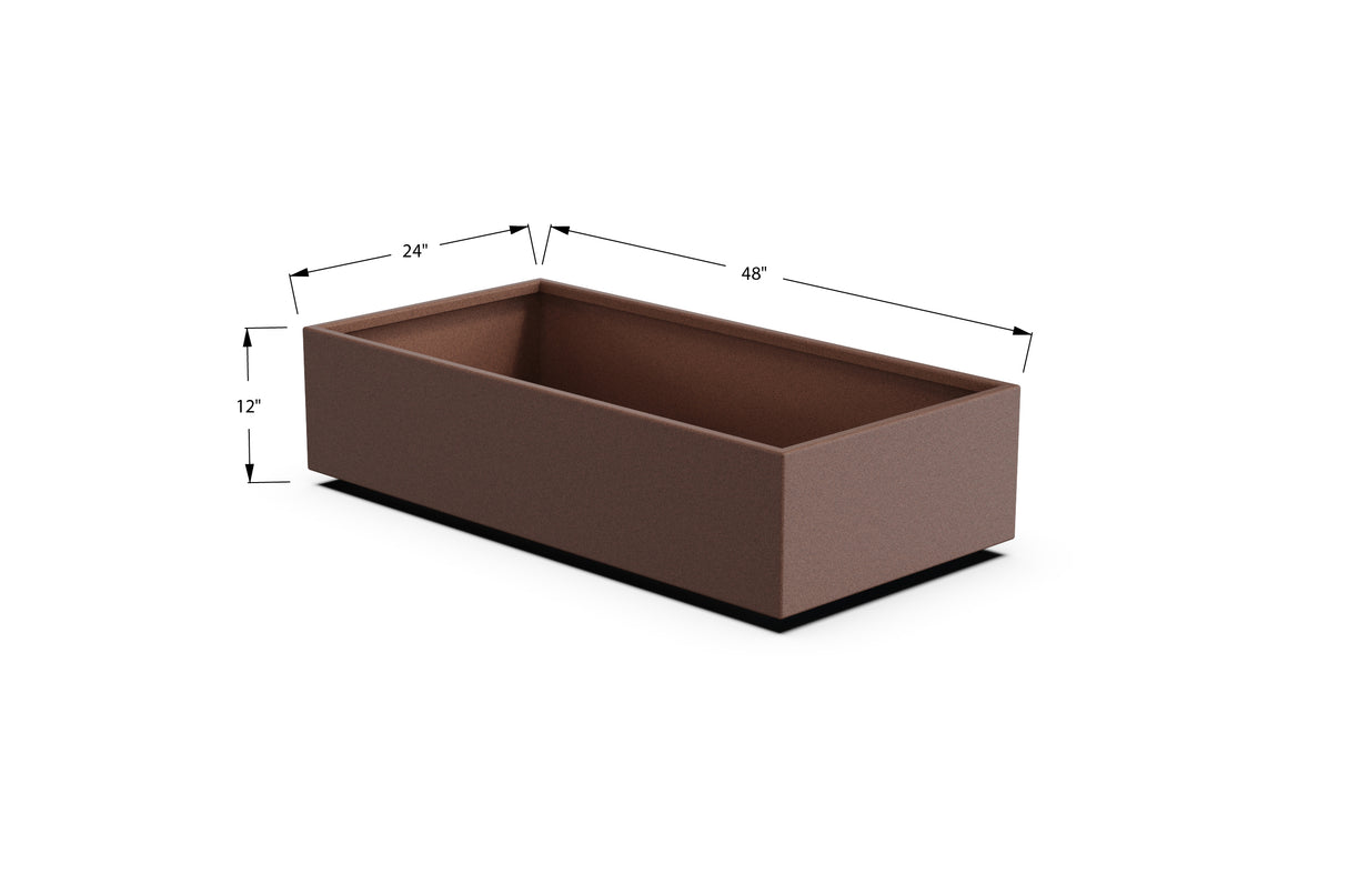 Aluminum Rectangular Planter – 12" to 20" H