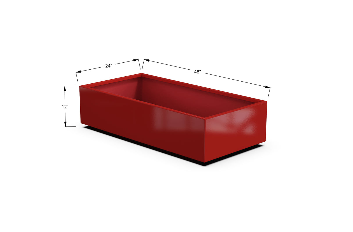 Aluminum Rectangular Planter – 12" to 20" H