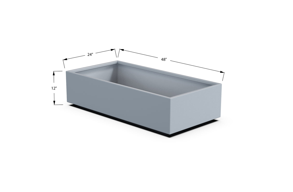 Aluminum Rectangular Planter – 12" to 20" H