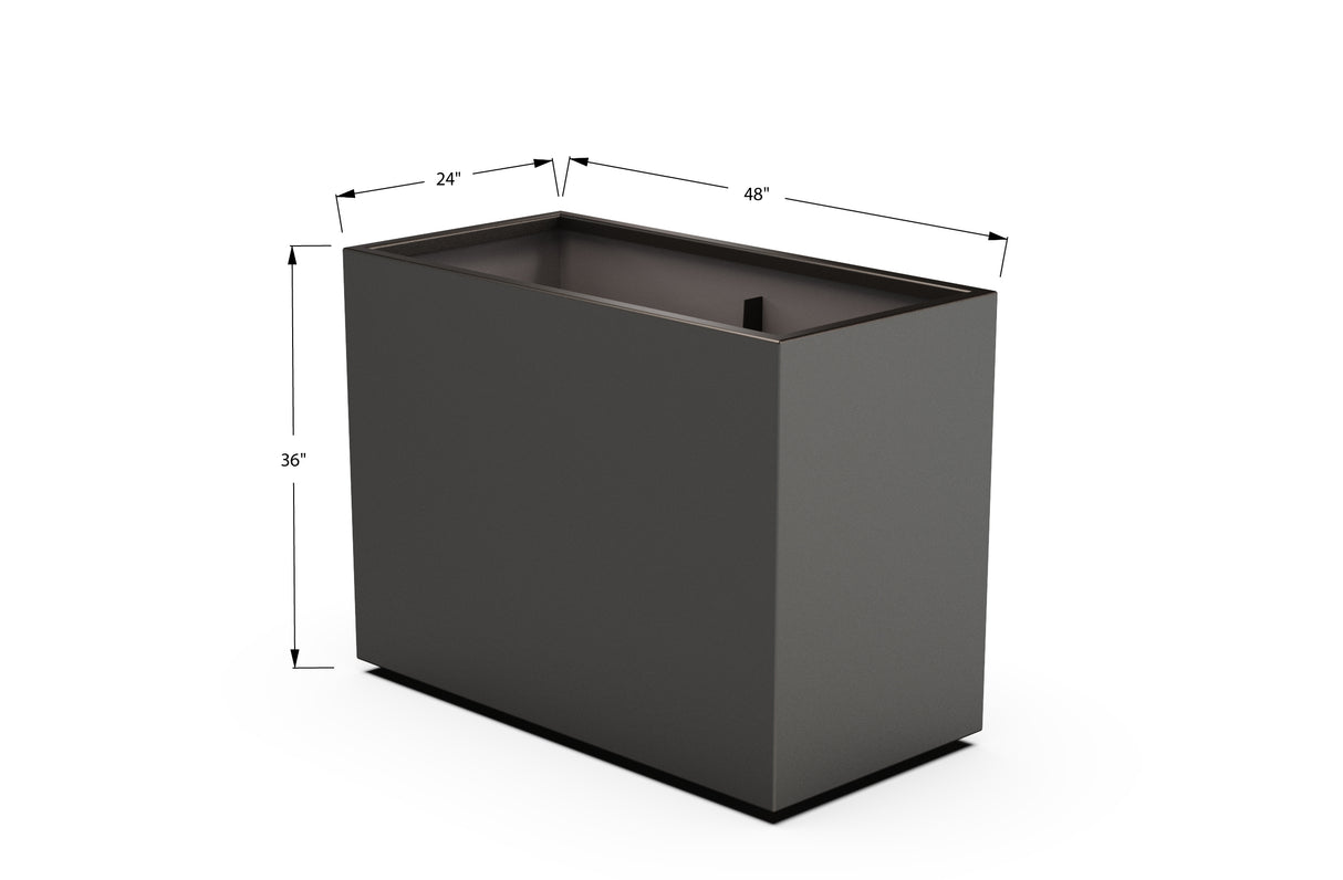 Aluminum Rectangular Planter – 36" H
