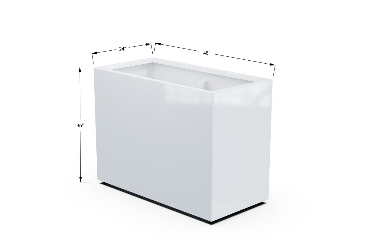 Aluminum Rectangular Planter – 36" H