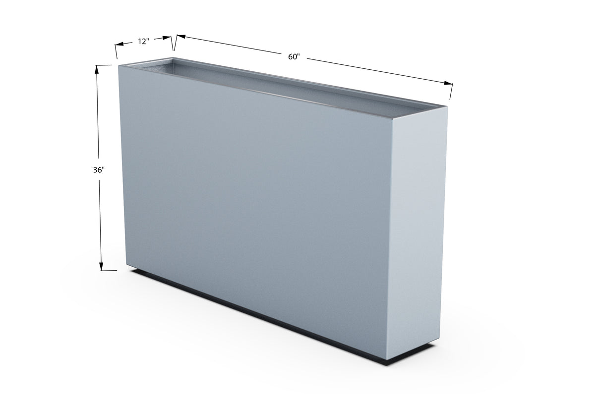 Aluminum Rectangular Planter – 36" H