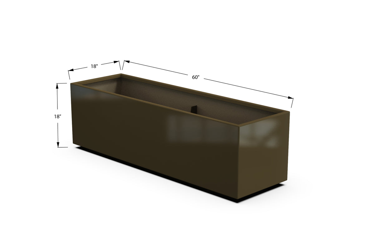 Aluminum Rectangular Planter – 12" to 20" H