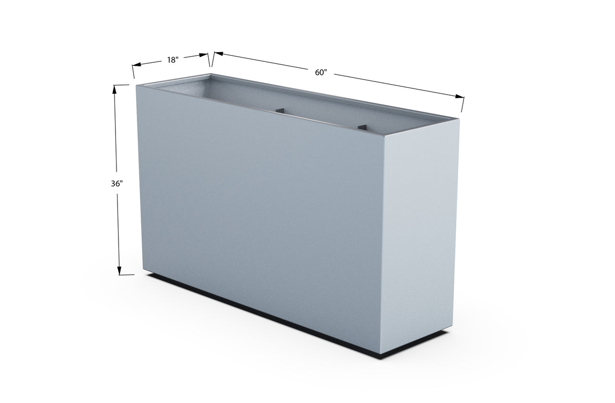 Aluminum Rectangular Planter – 36" H