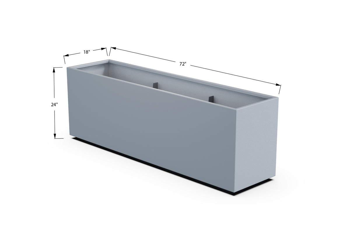 30% OFF Aluminum Rectangular Planter – 96" x 18" x 24"