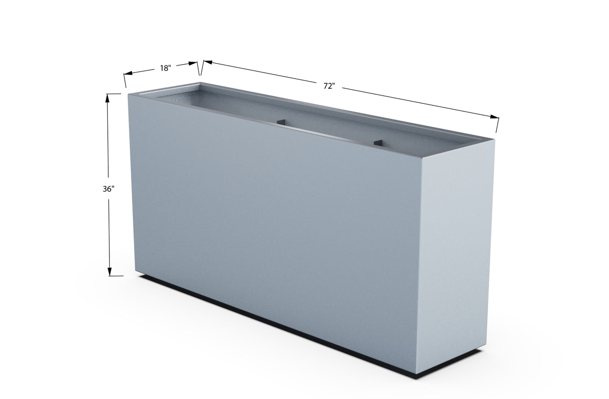 Aluminum Rectangular Planter – 36" H
