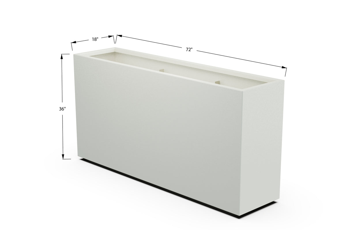 Aluminum Rectangular Planter – 36" H